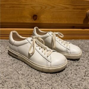 Birkenstock White Leather Lace-Up Sneakers
